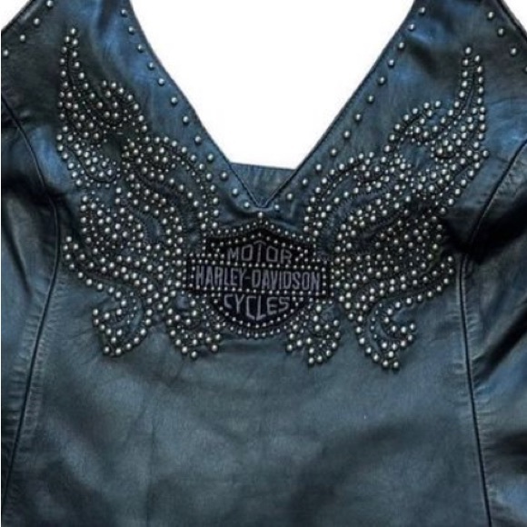 SOLD* NWOT Harley Davidson Leather Halter sz M - Picture 3 of 6